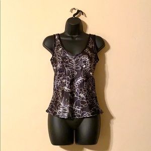 Xhilaration Silky Black and Cream Camisole, S